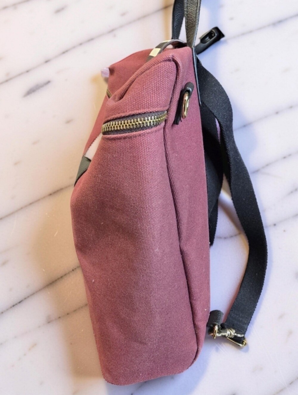 Henri Bendel Canvas Stripes Convertible Backpack - Picture 3 of 7